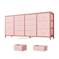 Mobile TV con cassetti in tessuto da 141 cm e 14 cassetti – Rosa / Tigrato / Pelle bianca – Adatto a TV fino a 190 cm – 1 Persona