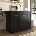 MAYEERTY Kitchen Island With Drop Leaf 3 Tier Pull Out Cabinet Orangizer Rolling Kitchen Cart on Wheels with Towel Rack 2 Drawers Black