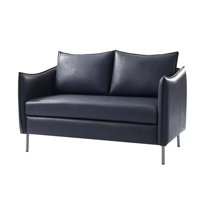 Modern modern Industrial Upholstered Leather Loveseat with Metal Legs