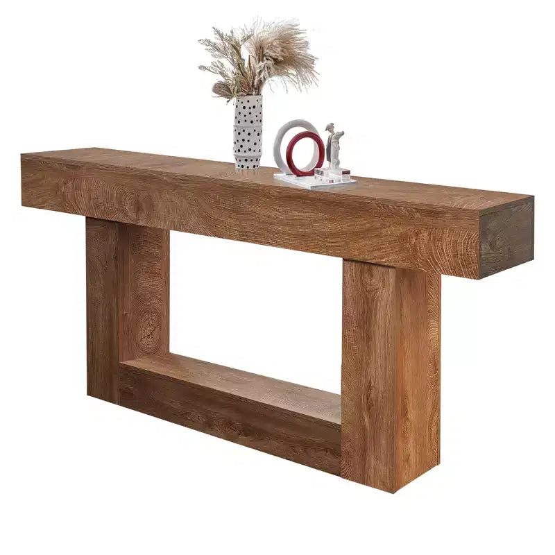 63 Inch Wood Console Table, Rectangular Sofa Table Behind The Couch, Modern Farmhouse Console Table for Entrance, Hallway, Living Room, and Foyer