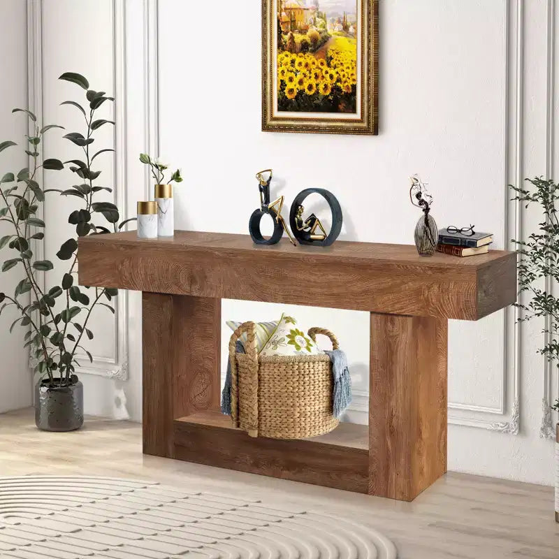Consolle in Legno Marrone da 63", Rettangolare, Monoposto