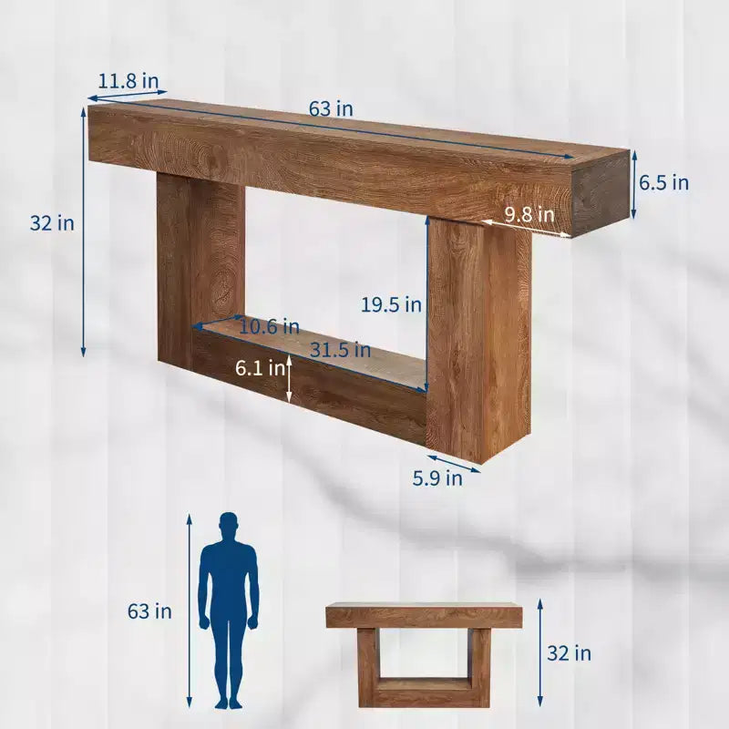 Consolle in Legno Marrone da 63", Rettangolare, Monoposto