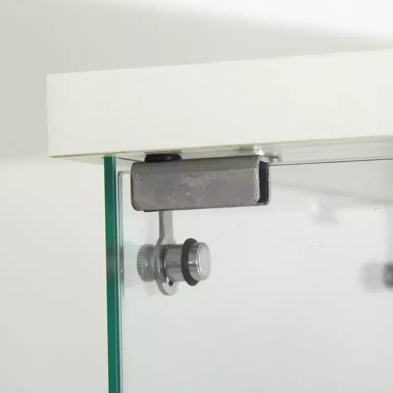 Vetrina in vetro con LED bianchi, 4 ripiani, a colonna, montaggio a 1 persona
