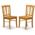 HomeStock Belmont 2 Dining Room Chair, Wood Seat, 17 W x 17 D x 36 H, Chic Oak Finish, Pure Asian Wood