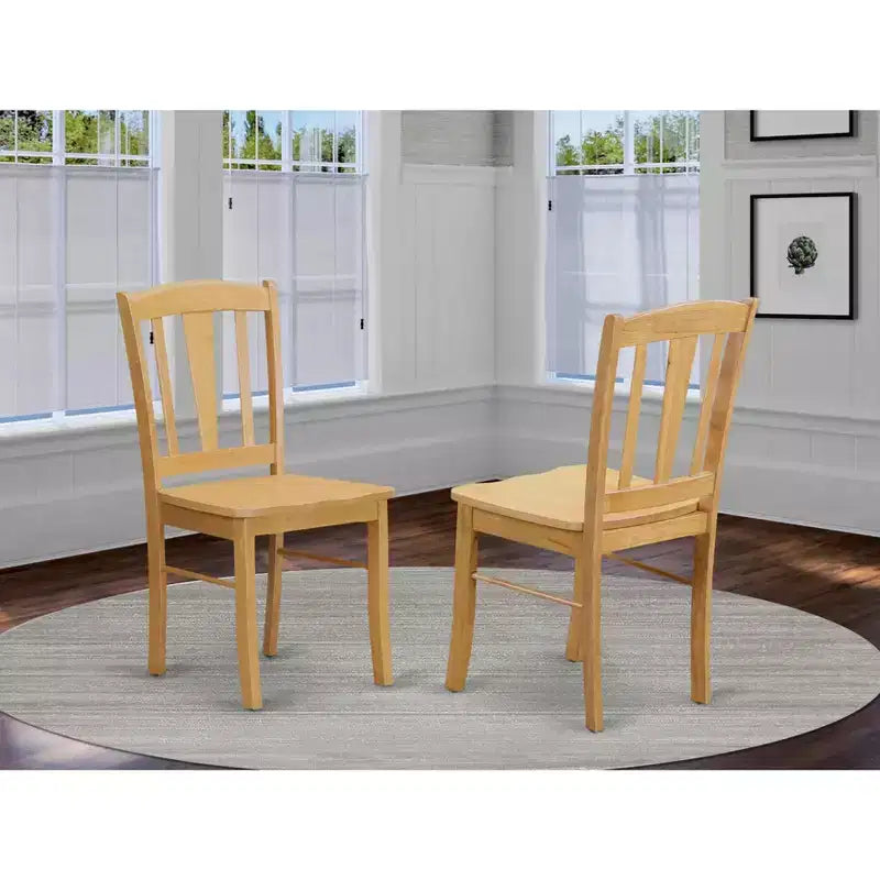 HomeStock Belmont 2 Sedie da pranzo, sedile in legno, 17 L x 17 P x 36 A, finitura Chic Oak, puro legno asiatico