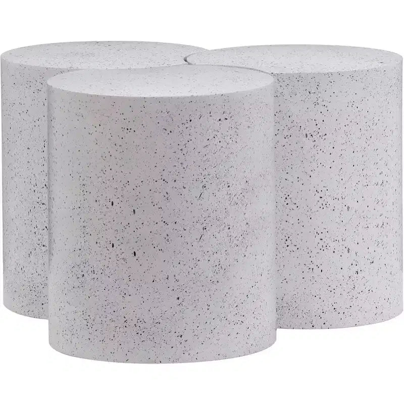 Tavolino modulare esagonale in terrazzo nero / tortora / bianco (collegabile, 1 pezzo)