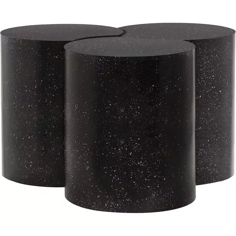 Tavolino modulare esagonale in terrazzo nero / tortora / bianco (collegabile, 1 pezzo)