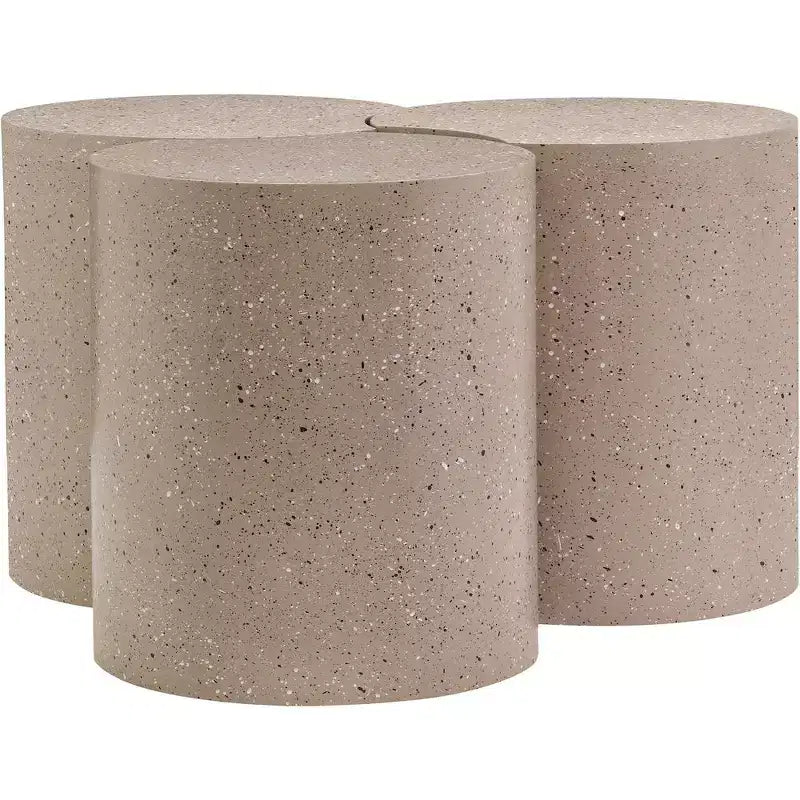 Tavolino modulare esagonale in terrazzo nero / tortora / bianco (collegabile, 1 pezzo)