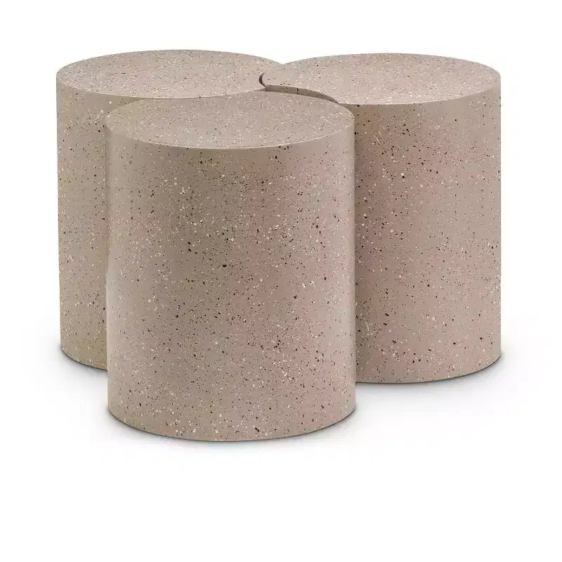 Tavolino modulare esagonale in terrazzo nero / tortora / bianco (collegabile, 1 pezzo)