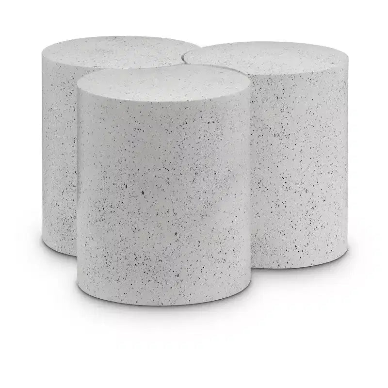 Tavolino modulare esagonale in terrazzo nero / tortora / bianco (collegabile, 1 pezzo)