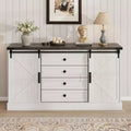 Farmhouse 59 Dresser with Sliding Barn Doors, 4-Drawer TV Stand & Storage Chest for Bedroom or Living Room