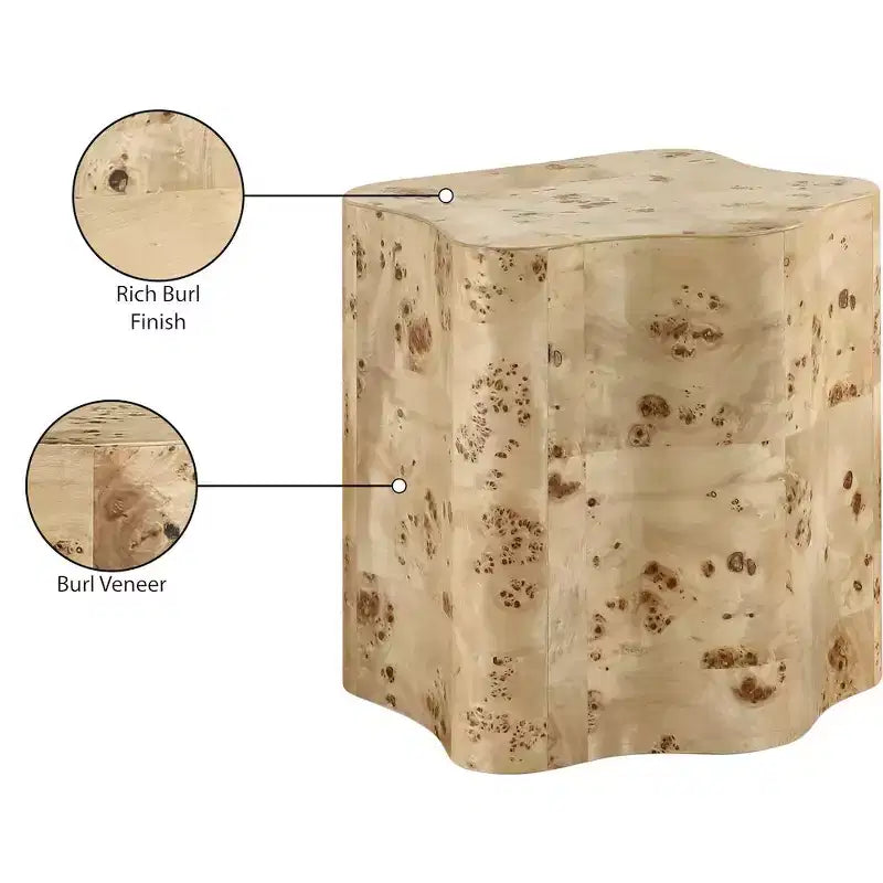 Tavolino Art Déco con rifiniture in legno nero/naturale/radica naturale, 1 pezzo