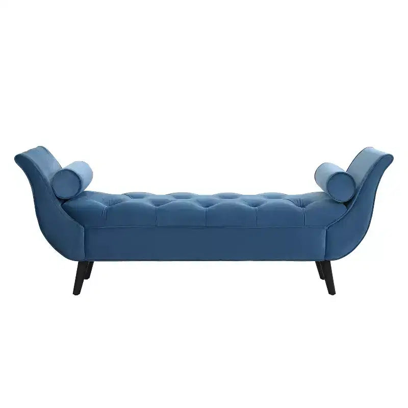 Panca imbottita in velluto e tessuto moderno di metà secolo, beige/blu/rosa/viola, con 2 cuscini, 1 posto
