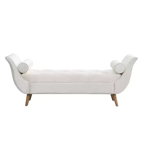 Panca imbottita in velluto e tessuto moderno di metà secolo, beige/blu/rosa/viola, con 2 cuscini, 1 posto