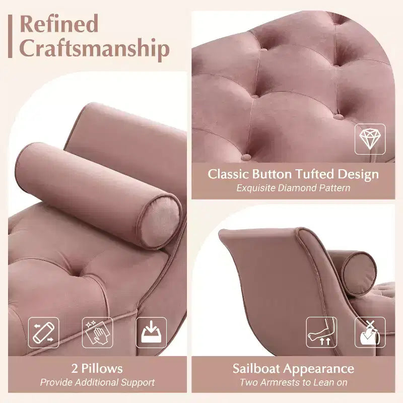 Panca imbottita in velluto e tessuto moderno di metà secolo, beige/blu/rosa/viola, con 2 cuscini, 1 posto