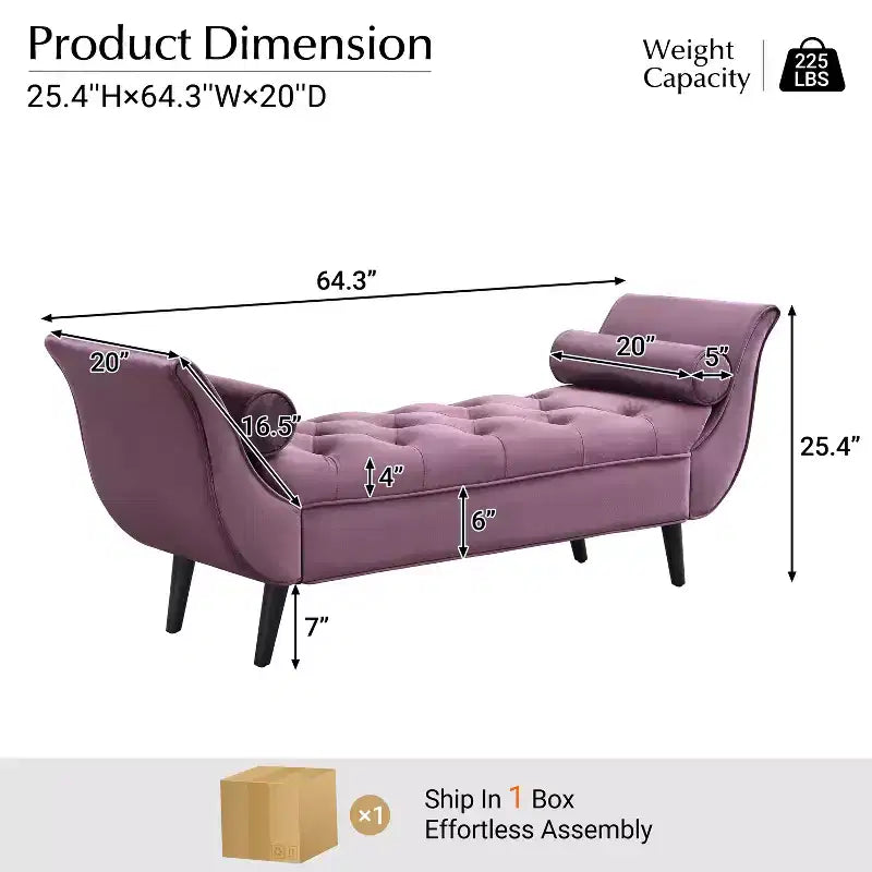 Panca imbottita in velluto e tessuto moderno di metà secolo, beige/blu/rosa/viola, con 2 cuscini, 1 posto