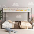 GDFStudio Nyrin Modern Metal Bunk Bed with Mesh Guard Rail, Low Profile and Ladder