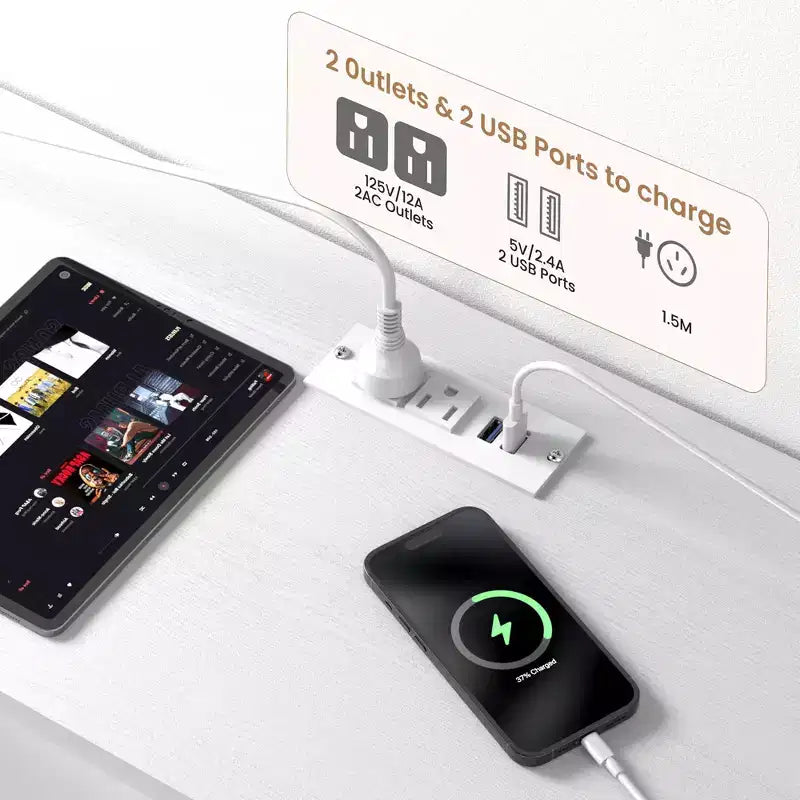 Mobile TV da 63" (Nero / Tigrato / Bianco) – Montaggio da 2 persone, Adatto per TV fino a 75"