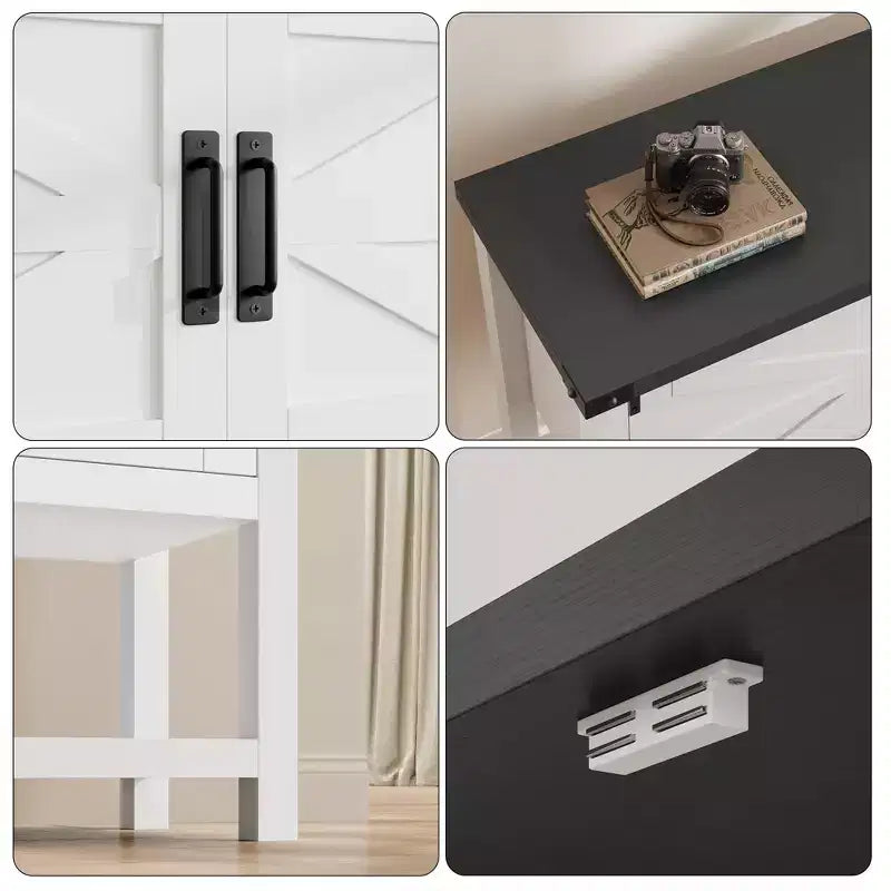 Tavolo console rustico, grigio/bianco, normale/con cassetto, 1 pezzo