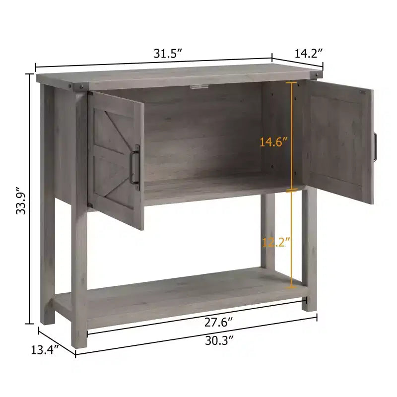 Tavolo console rustico, grigio/bianco, normale/con cassetto, 1 pezzo