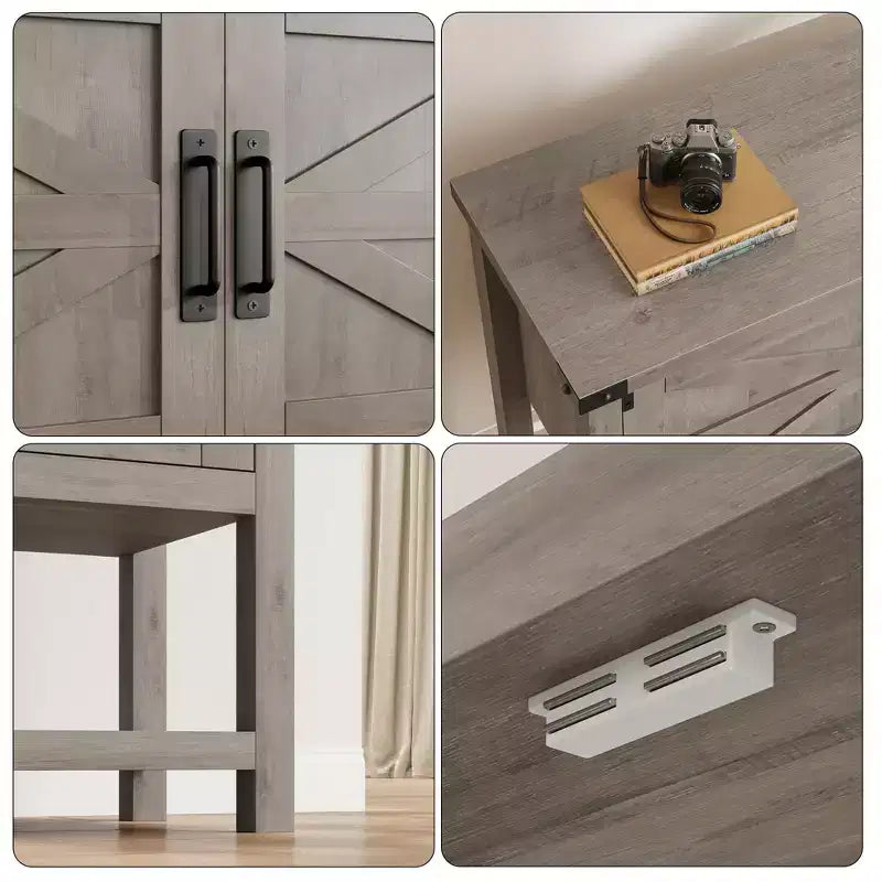 Tavolo console rustico, grigio/bianco, normale/con cassetto, 1 pezzo