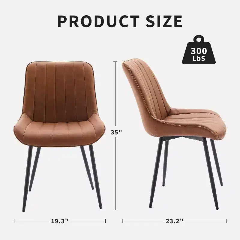 Sedie da pranzo in similpelle mid-century nere/marrone, set da 2