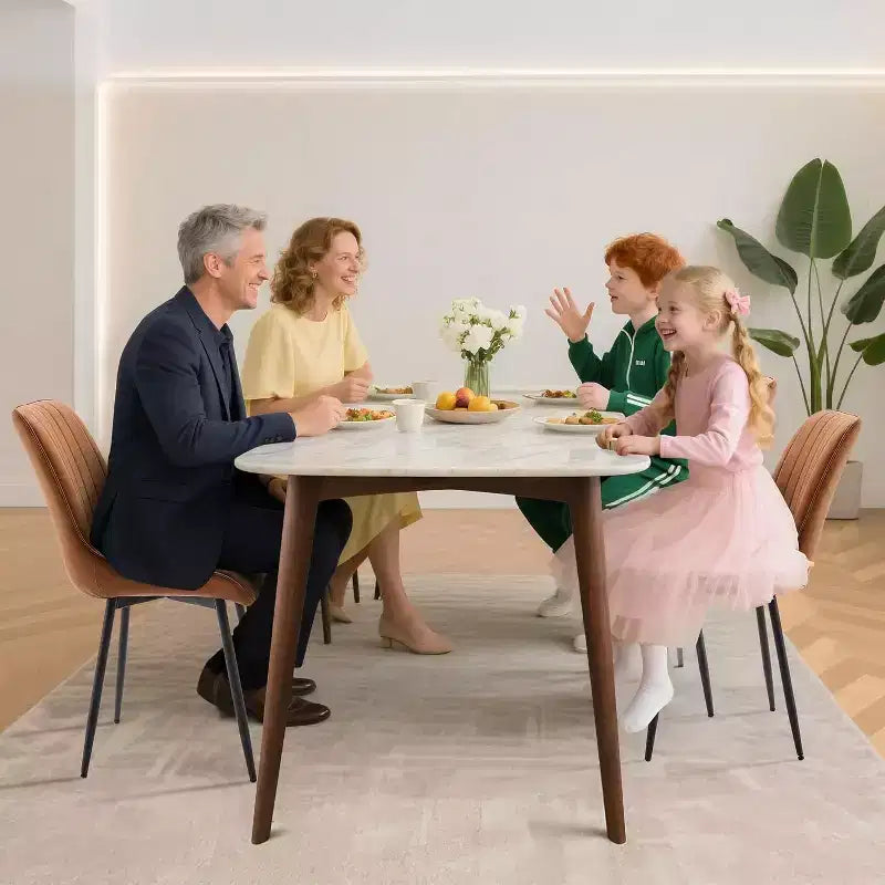 Sedie da pranzo in similpelle mid-century nere/marrone, set da 2