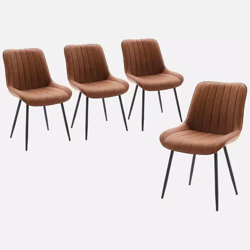Sedie da pranzo in similpelle mid-century nere/marrone, set da 2