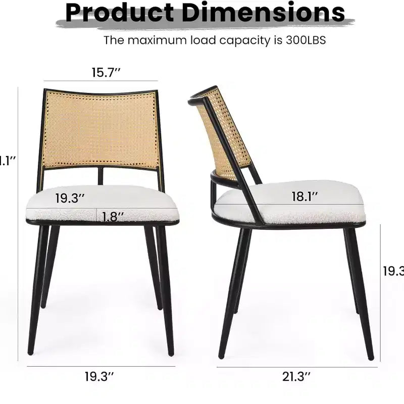 Sgabelli da bar imbottiti in velluto blu / grigio scuro / grigio / bianco con schienale in rattan, senza braccioli, set da 2