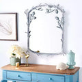 Specchio da parete con cornice argentata, 24" x 30.3", singolo