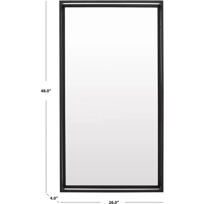 Specchio da terra reclinabile con cornice nera, rettangolare, 1 persona, 66 x 122 cm