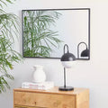 Specchio da parete rettangolare con cornice nera, singolo, 24x36