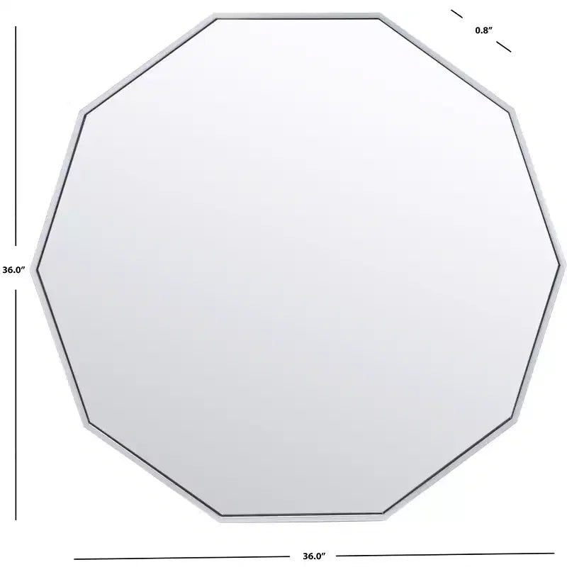 Specchio da parete decagonale – Nero / Ottone / Argento / Bianco