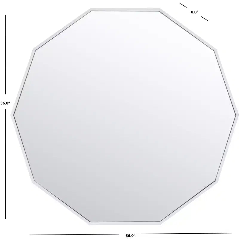 Specchio da parete decagonale – Nero / Ottone / Argento / Bianco
