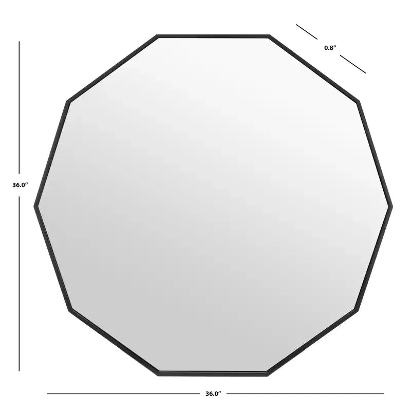 Specchio da parete decagonale – Nero / Ottone / Argento / Bianco