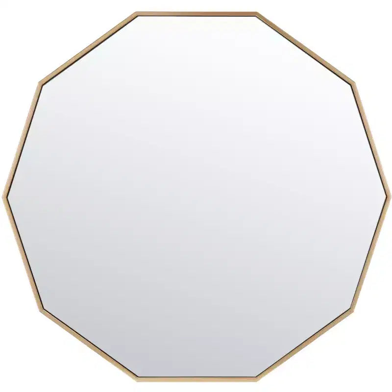 Specchio da parete decagonale – Nero / Ottone / Argento / Bianco