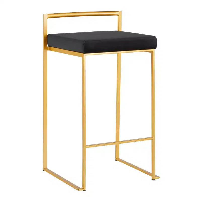 Sgabello da bancone in velluto oro/nero da 31", set da 2