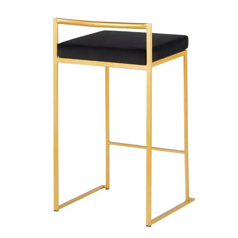 Sgabello da bancone in velluto oro/nero da 31", set da 2