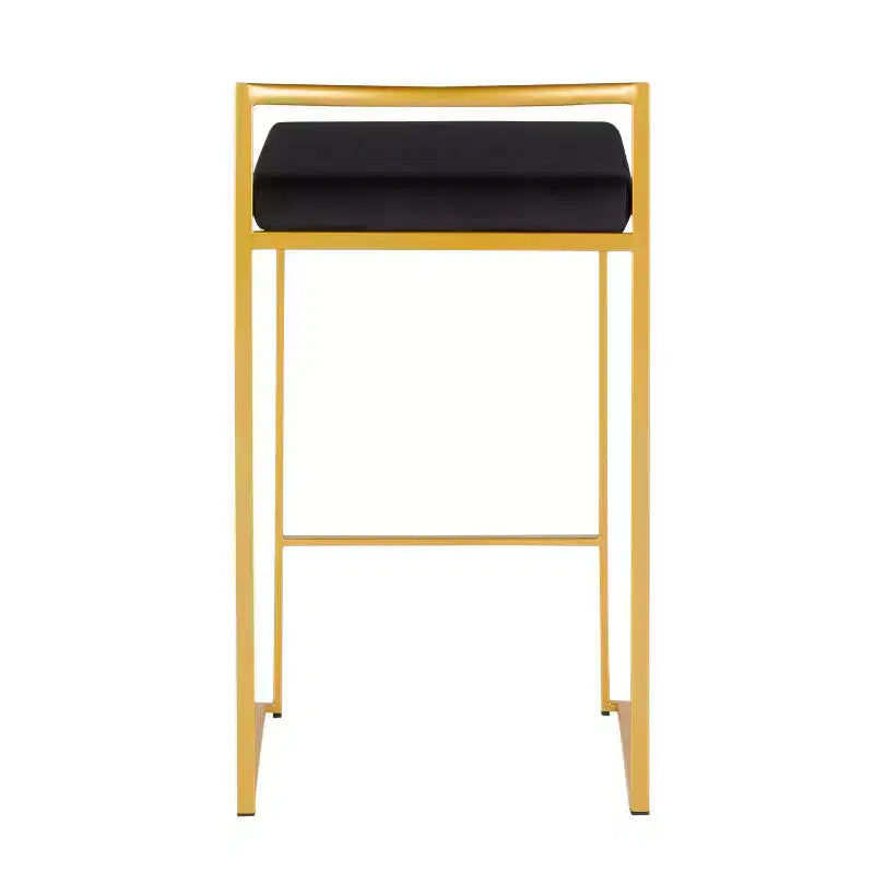 Sgabello da bancone in velluto oro/nero da 31", set da 2