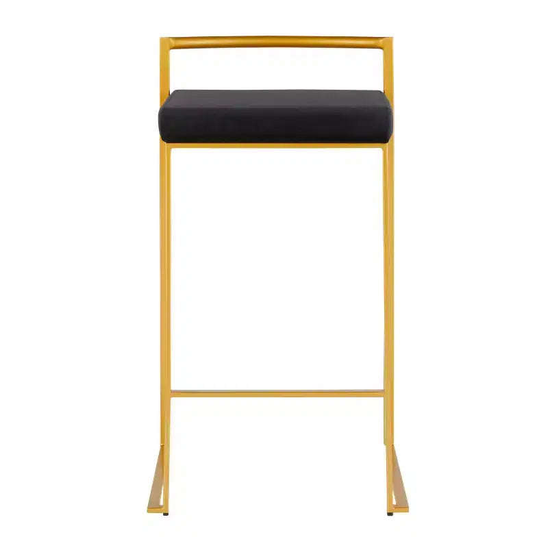 Sgabello da bancone in velluto oro/nero da 31", set da 2