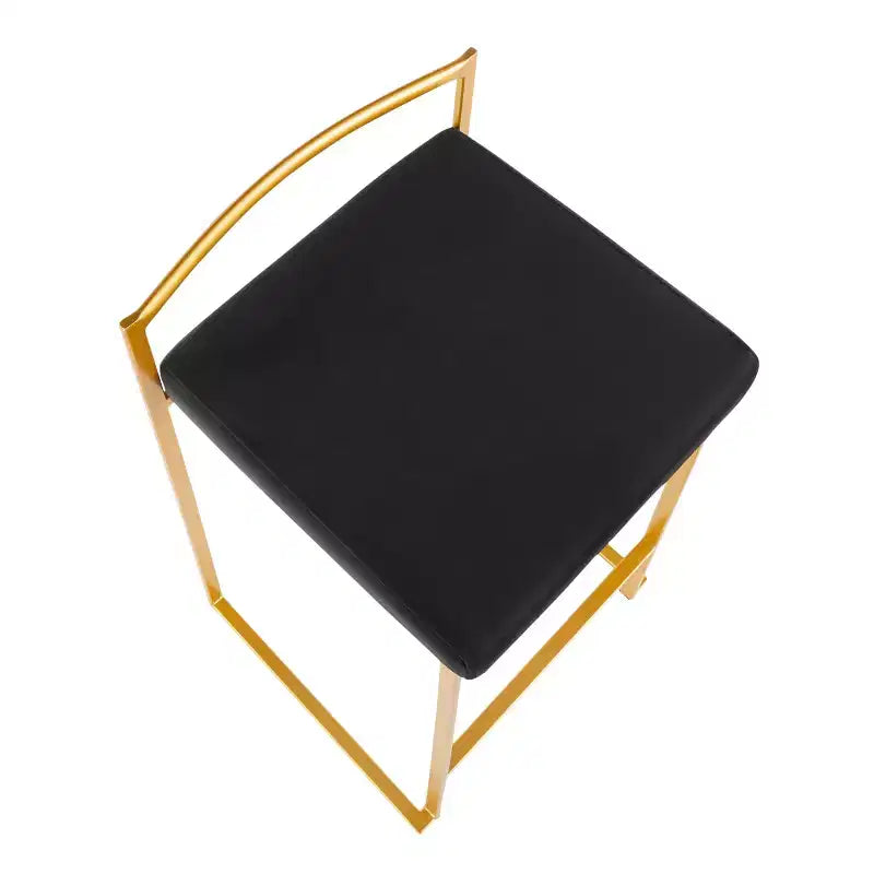 Sgabello da bancone in velluto oro/nero da 31", set da 2