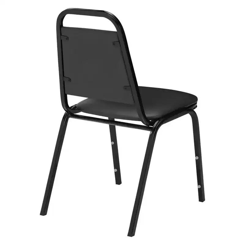 Sedia impilabile con rivestimento in vinile nero, set da 2
