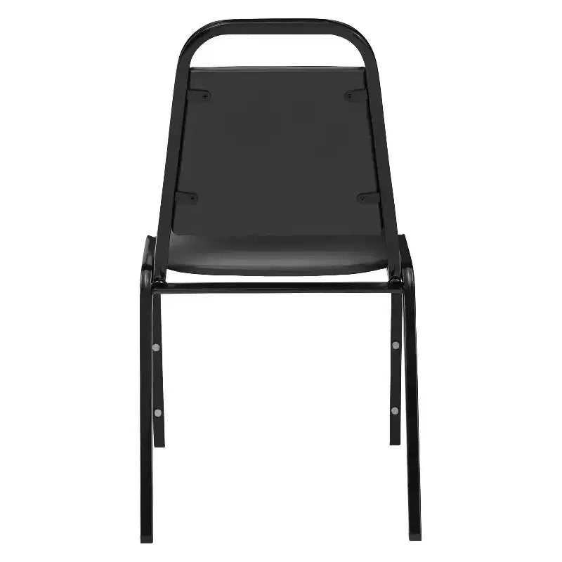 Sedia impilabile con rivestimento in vinile nero, set da 2