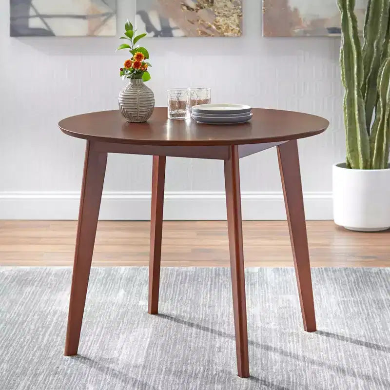 Set da pranzo rotondo 3 pezzi, noce/grigio scuro, 2 posti a sedere