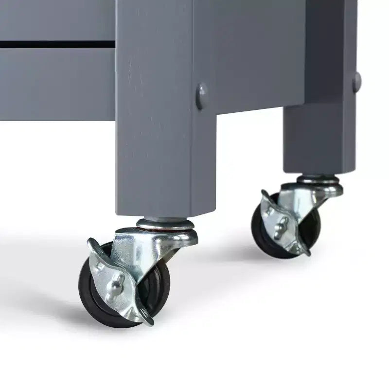 Carrello da Cucina Grigio su Ruote con Spazio Contenitore, Montaggio da 1 Persona