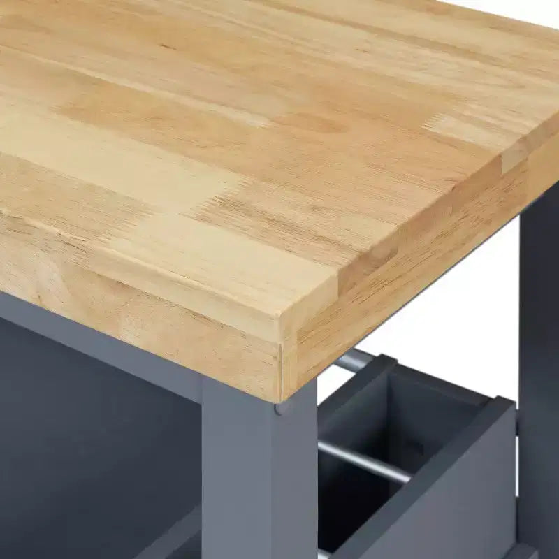 Carrello da Cucina Grigio su Ruote con Spazio Contenitore, Montaggio da 1 Persona