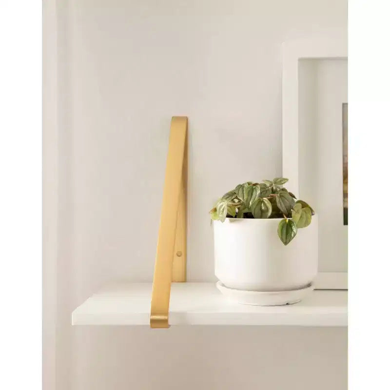 Set di 2 mensole da parete in legno bianche/oro, grigie/nere, nere/oro e bianche