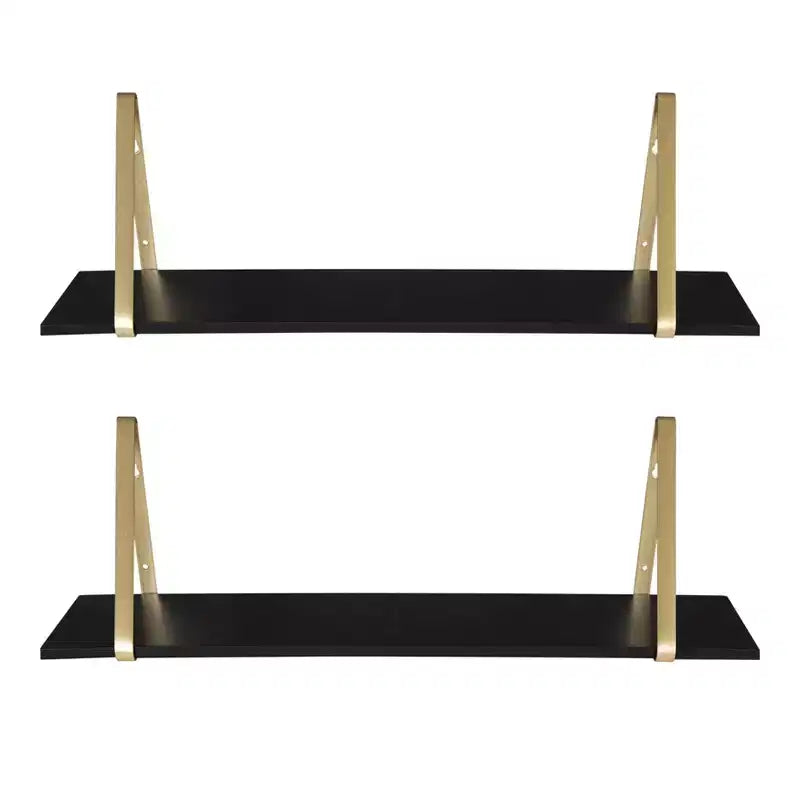 Set di 2 mensole da parete in legno bianche/oro, grigie/nere, nere/oro e bianche