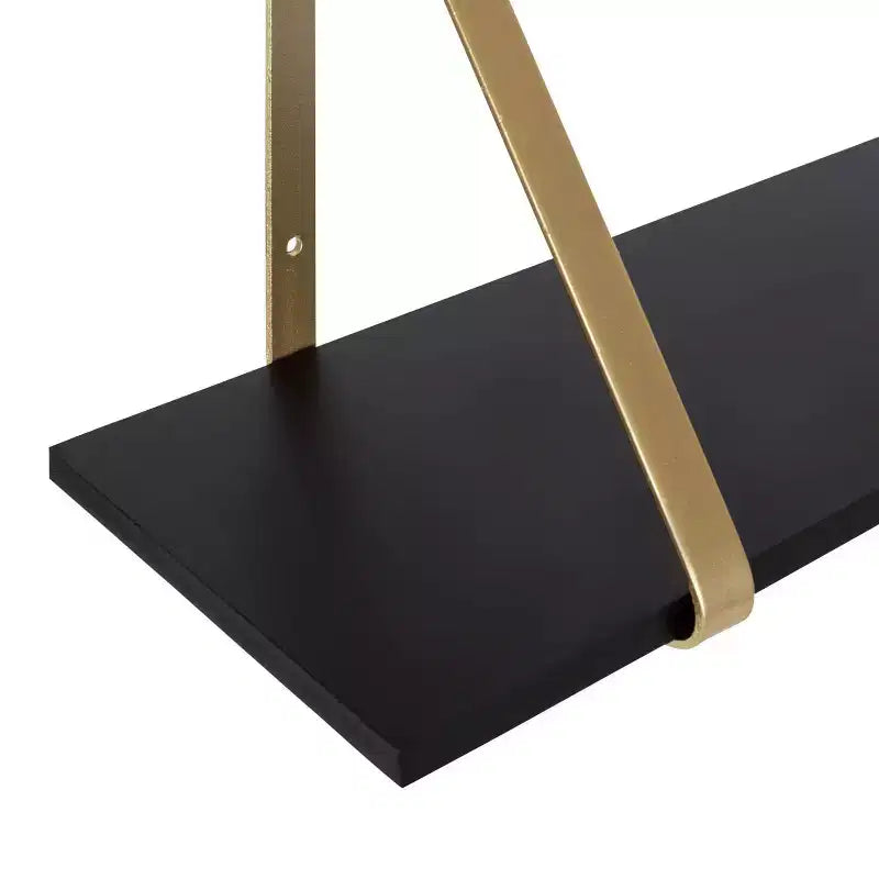 Set di 2 mensole da parete in legno bianche/oro, grigie/nere, nere/oro e bianche