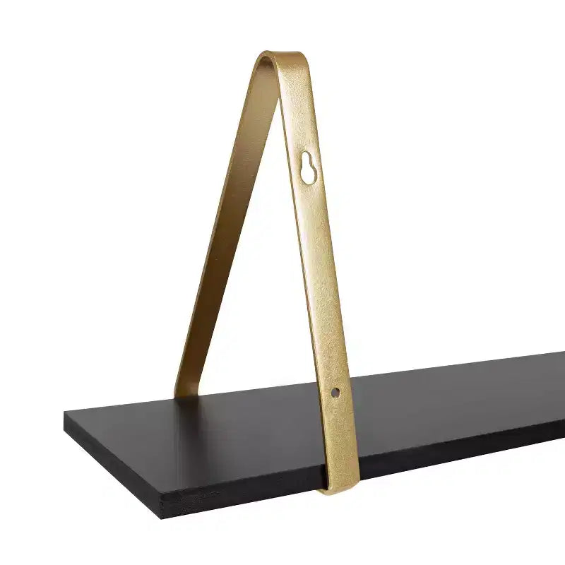 Set di 2 mensole da parete in legno bianche/oro, grigie/nere, nere/oro e bianche